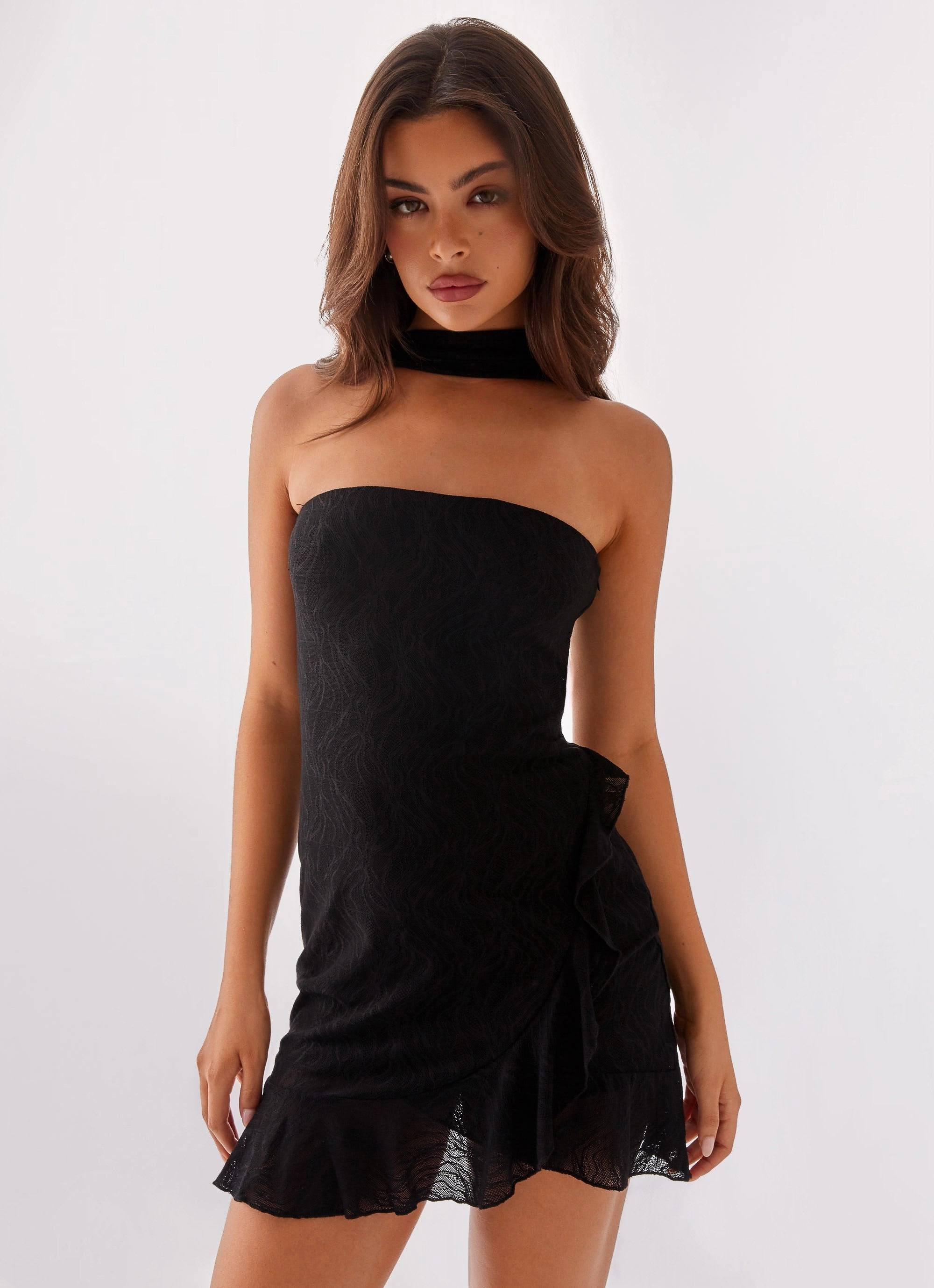Bad Habits Mini Dress - Black Smooth silhouette Relaxed-fit gown
