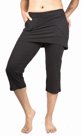 Skirted Yoga Pants ElasticCuffs wrinkle free