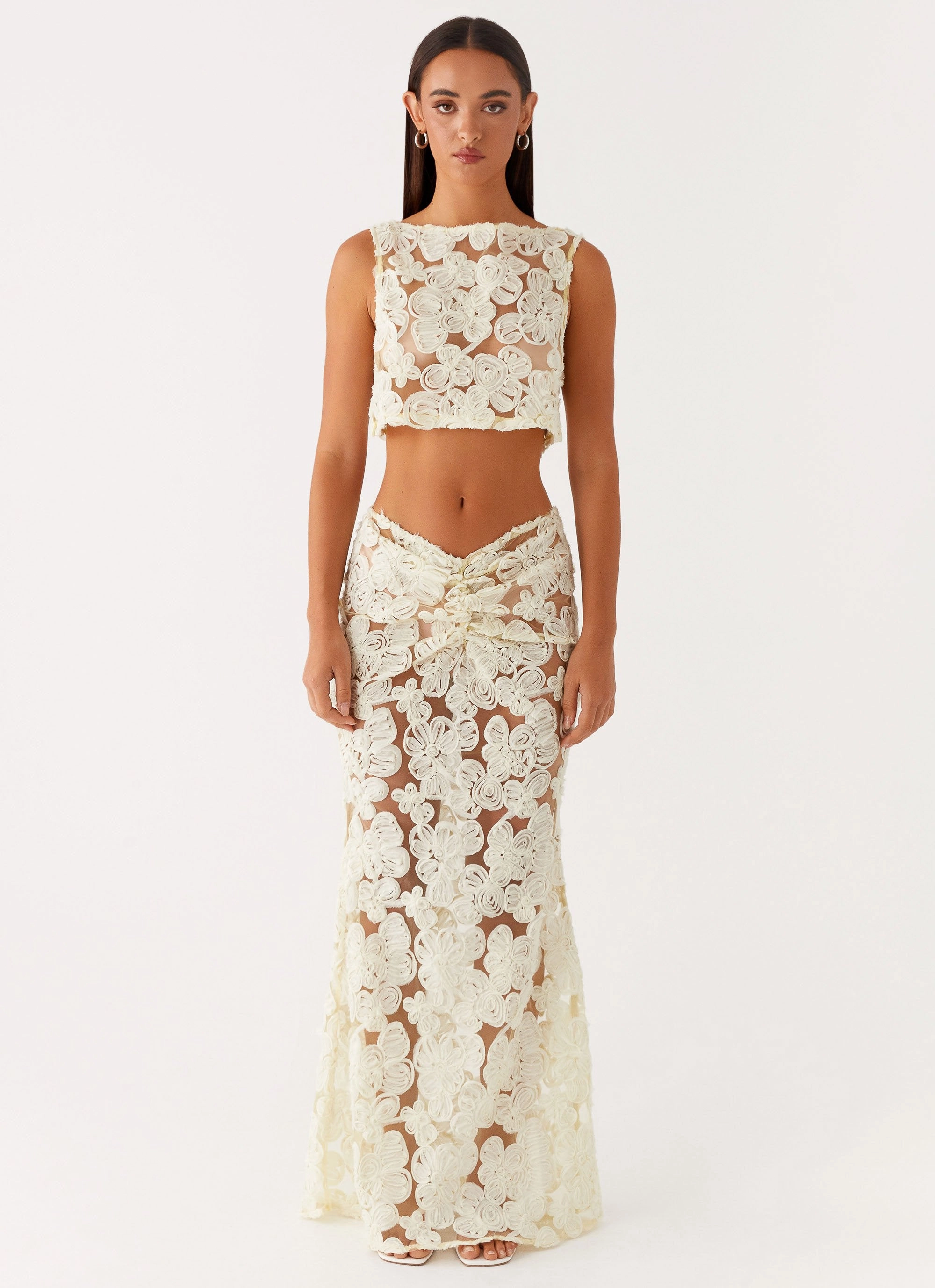 Comfy Design Fiorella Floret Maxi Skirt - Yellow