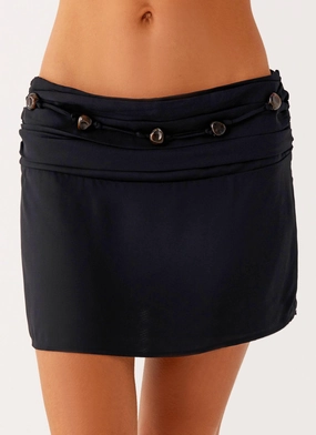 Elice Mini Skirt - Black SmoothZipClosure