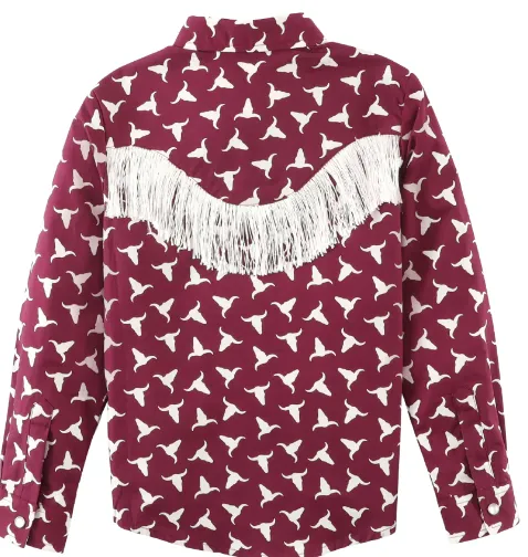 Wrangler Longhorn Print Fringe Shirt