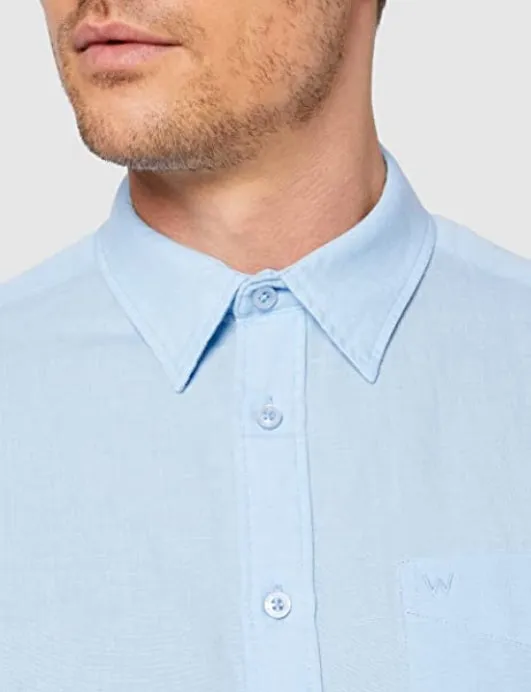 Wrangler One Pocket Short Sleeve Shirt - Cerulean Blue