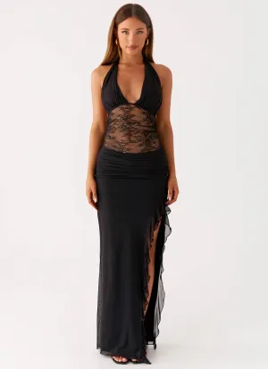 Sophisticated Fit Wrenna Halter Neck Maxi Dress - Black