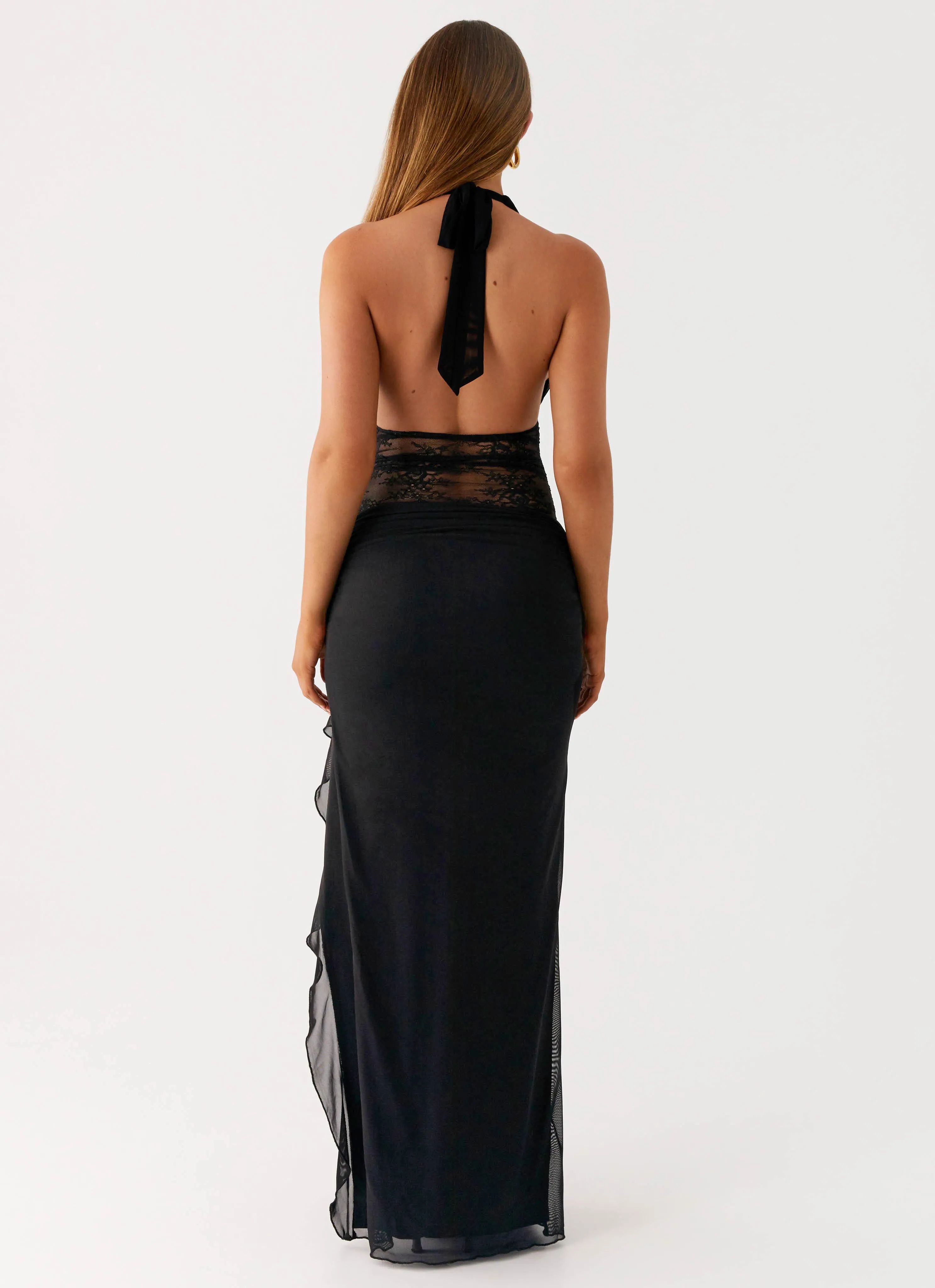 Fashion Forward Wrenna Halter Neck Maxi Dress - Black