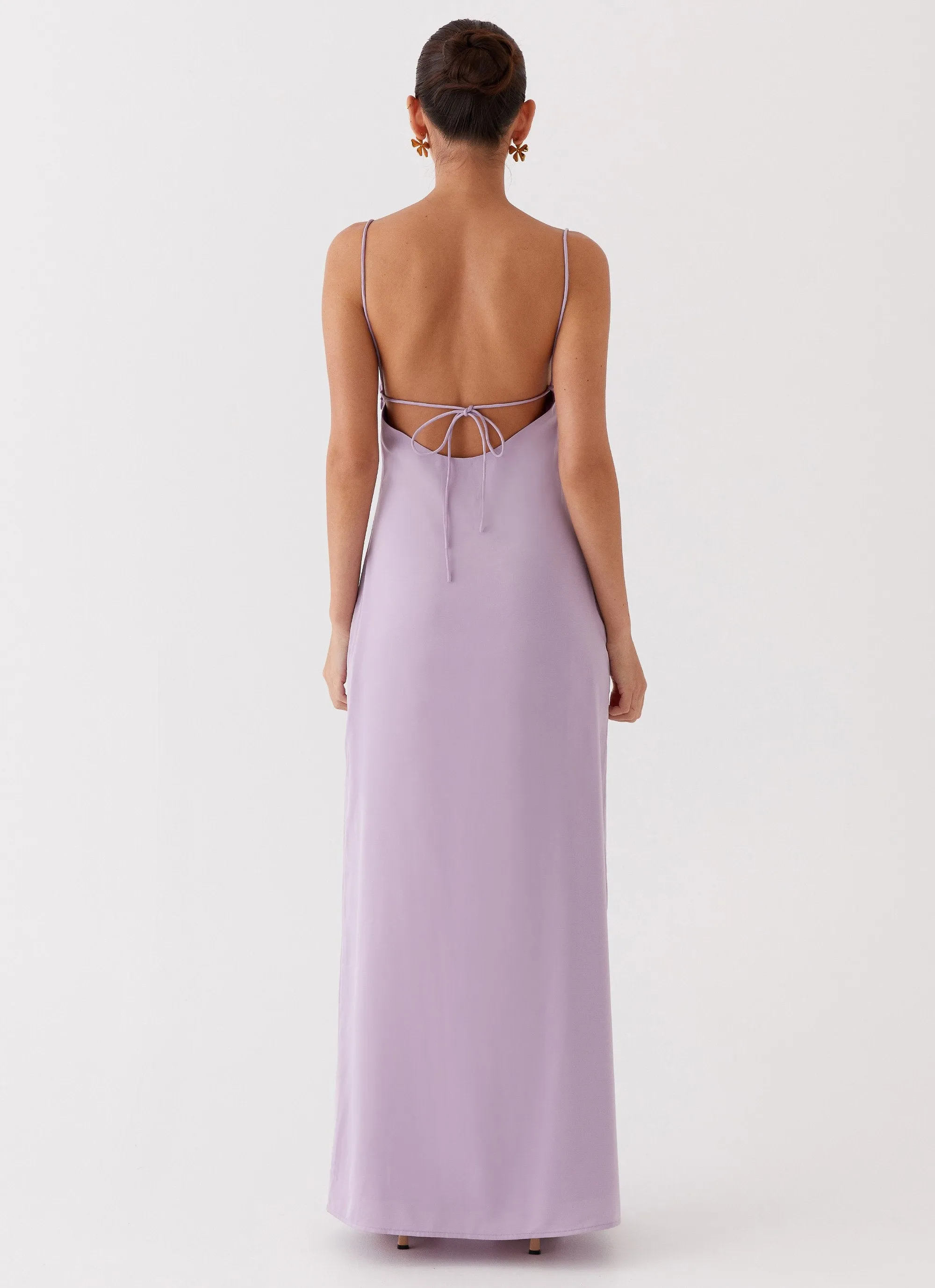 Dream Sight Lace Satin Maxi Dress - Lilac Feminine Movement