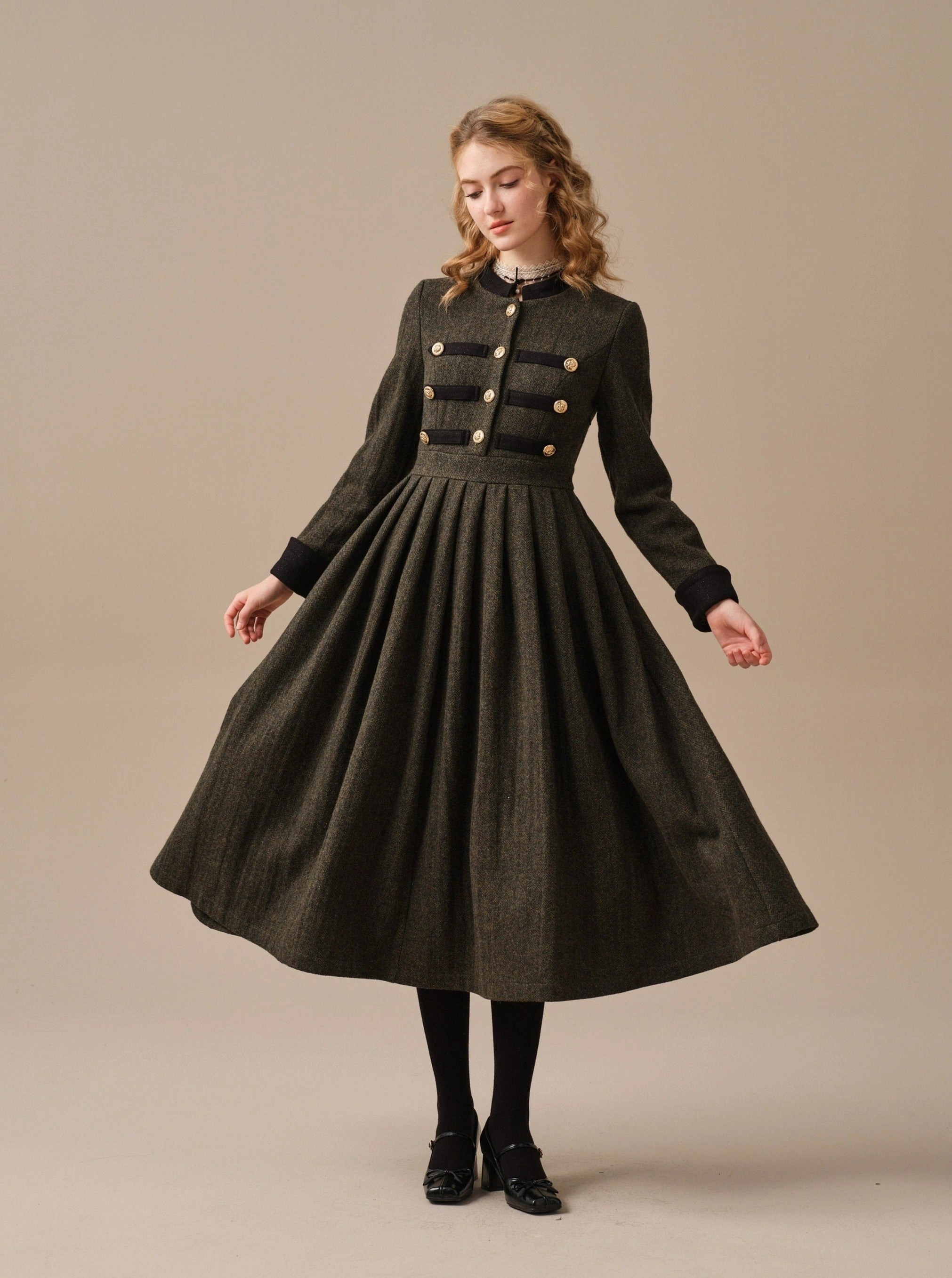 Willow 27 | green wool dress Moisture control Comfortable Fabric