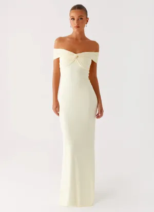 Countless Maxi Dress - Yellow Embroidered-Sleeve