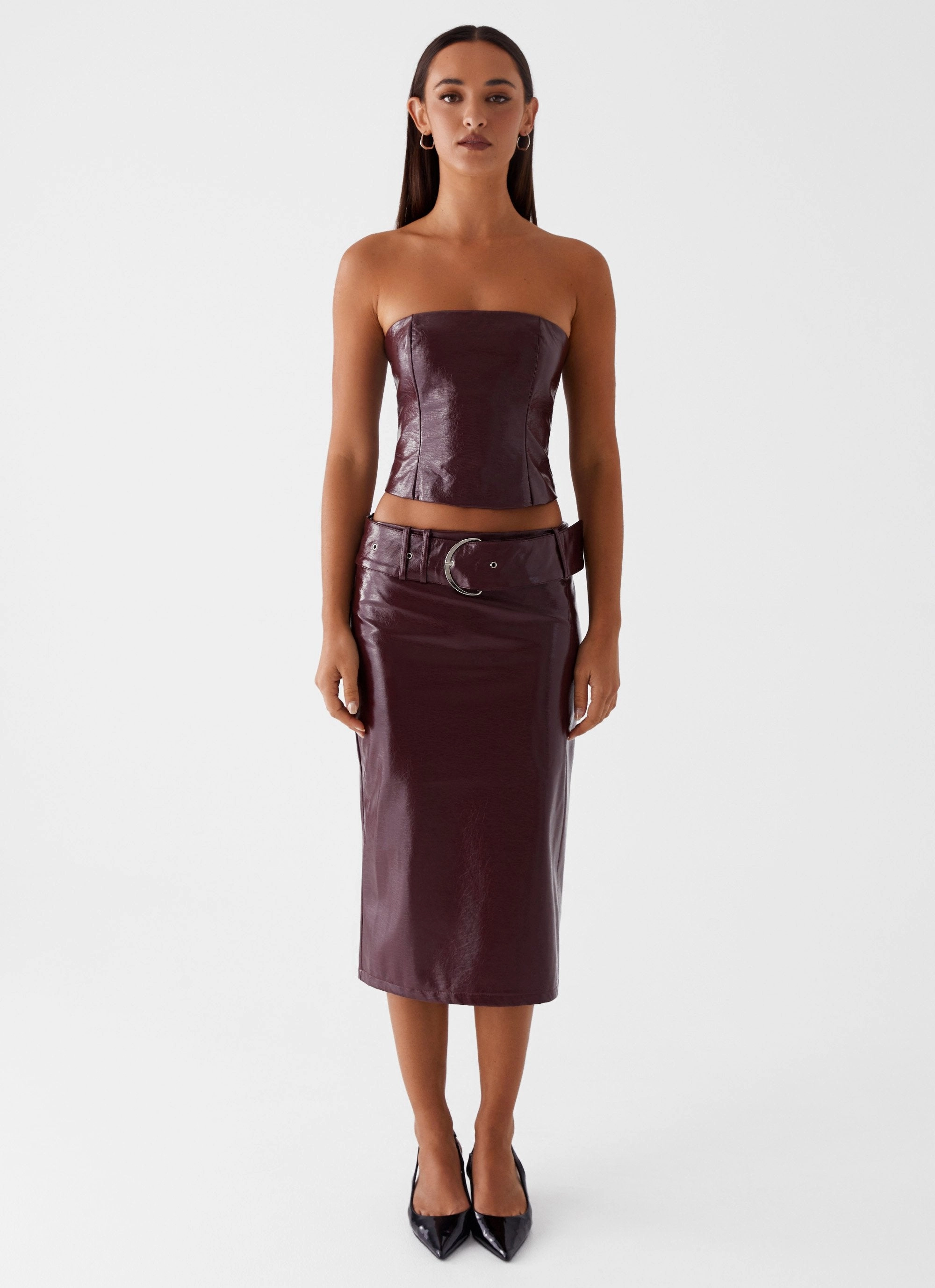 Flexible shape Wynnie Midi Skirt - Cherry Red