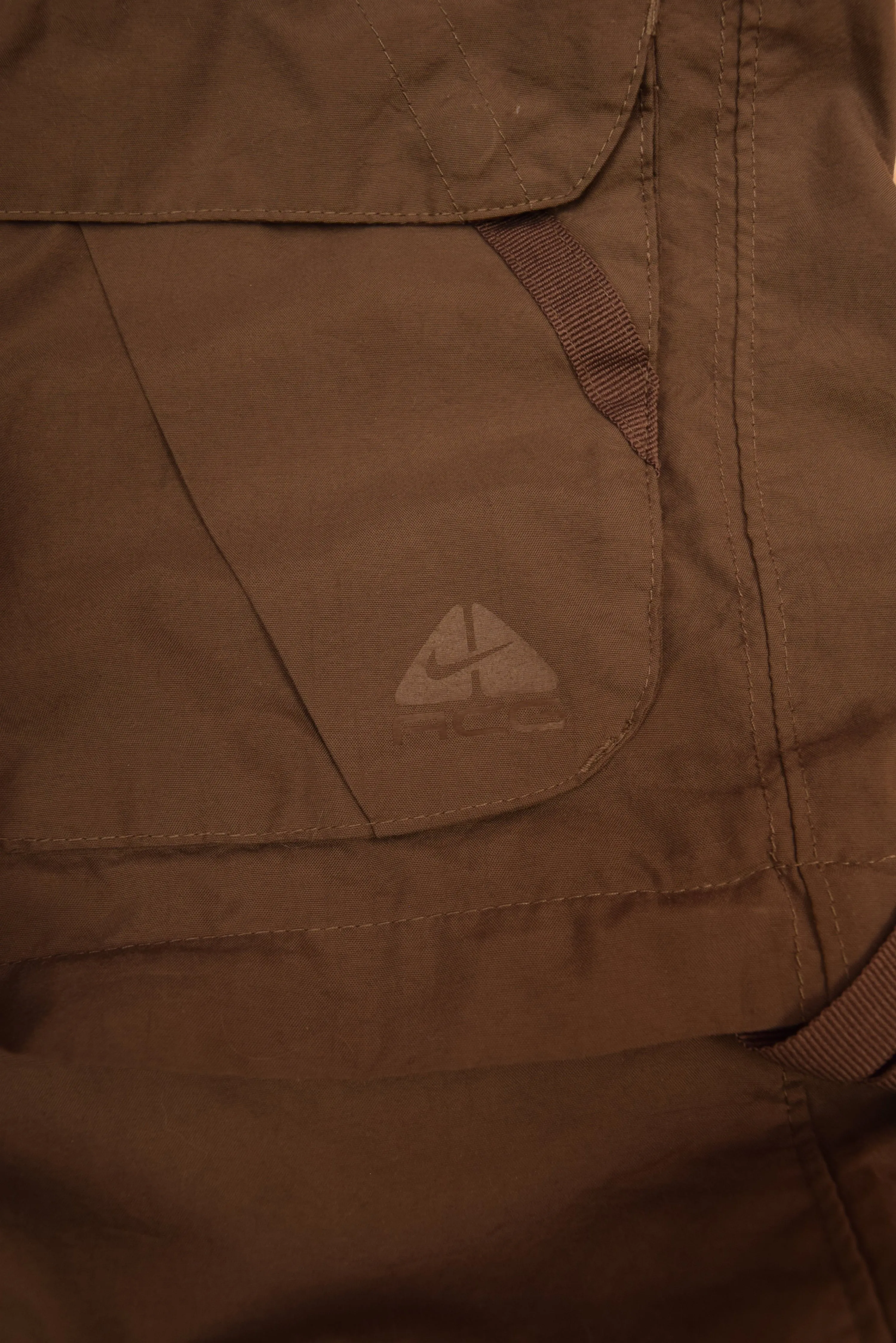 Y2K Nike ACG Trail Hiking Zipoff Cargo Pants Size S Technical Gorpcore Outdoor Low Waist Multi Pocket Polyester Women  Brown