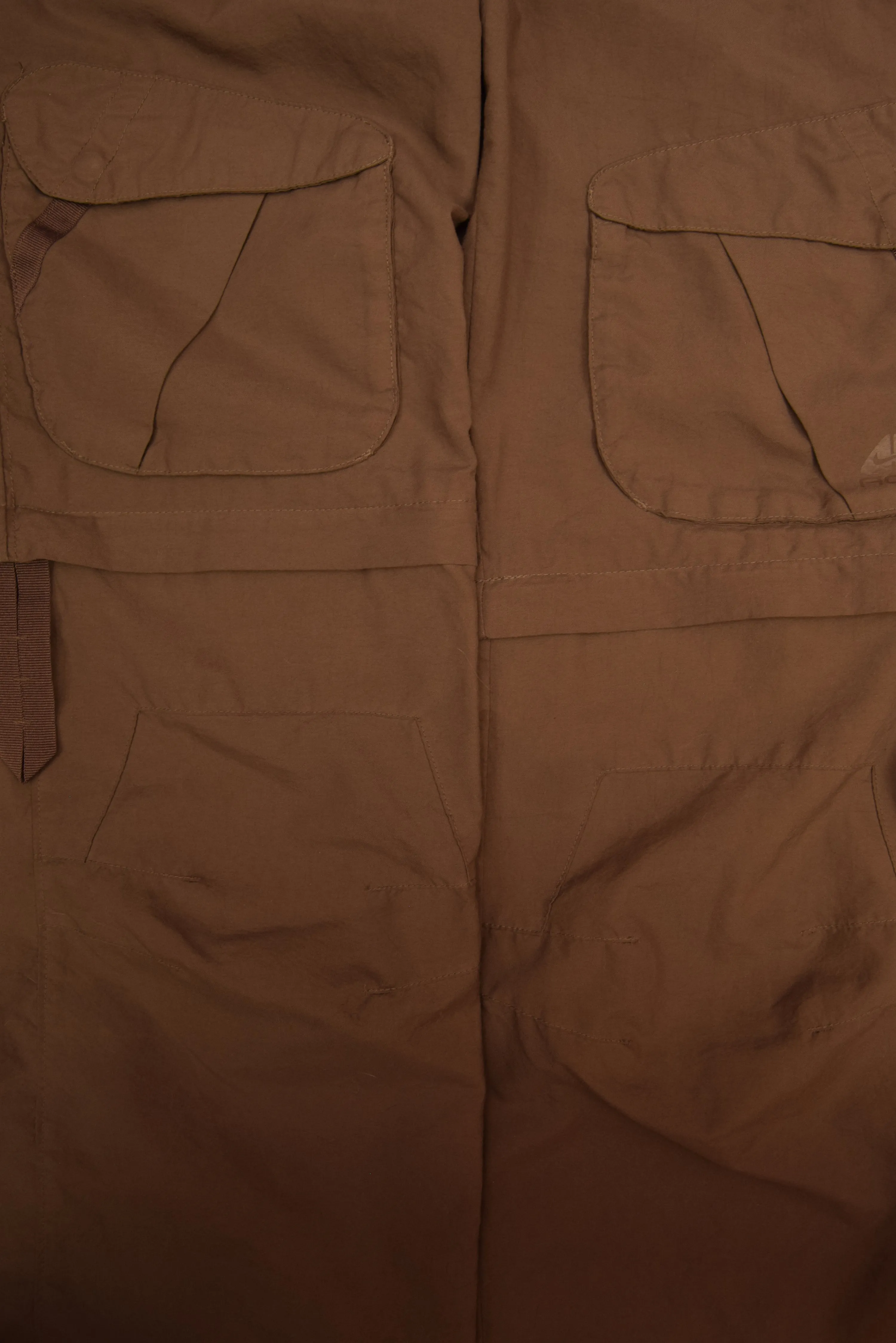Y2K Nike ACG Trail Hiking Zipoff Cargo Pants Size S Technical Gorpcore Outdoor Low Waist Multi Pocket Polyester Women  Brown