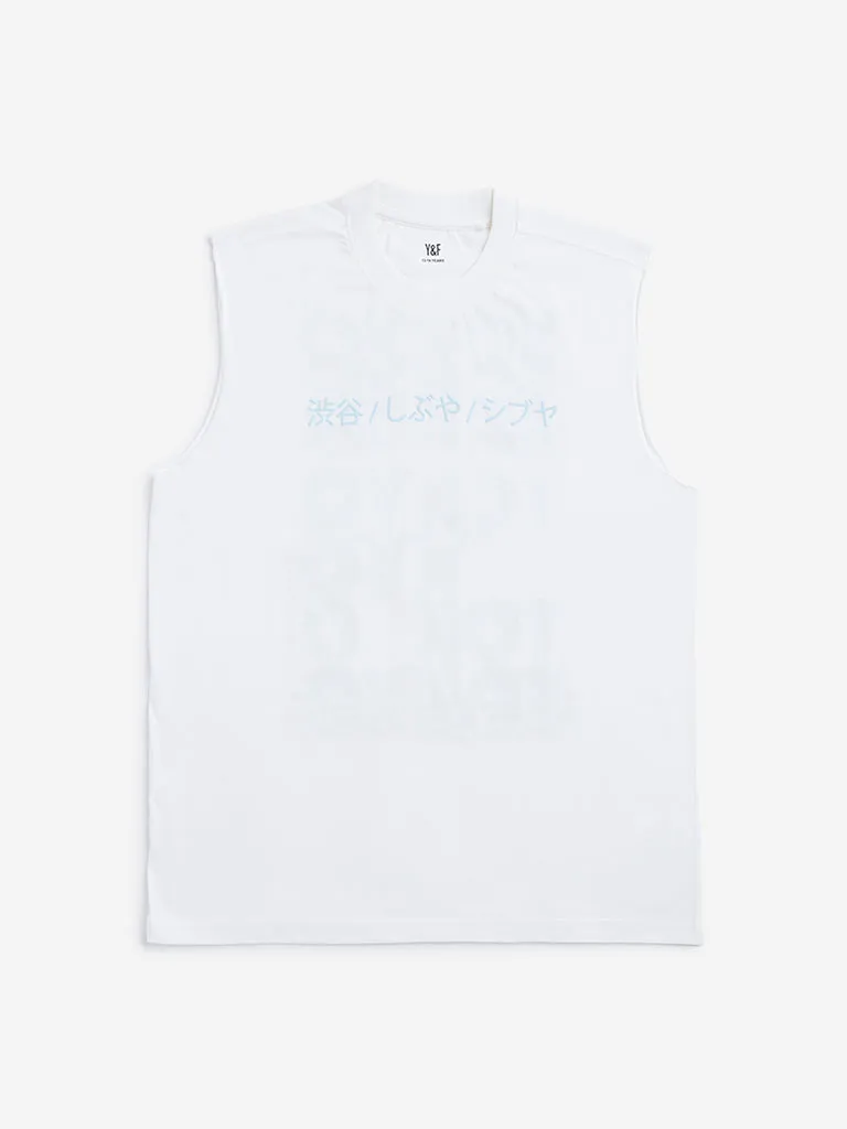 Y&F Kids Off-White Printed T-Shirt