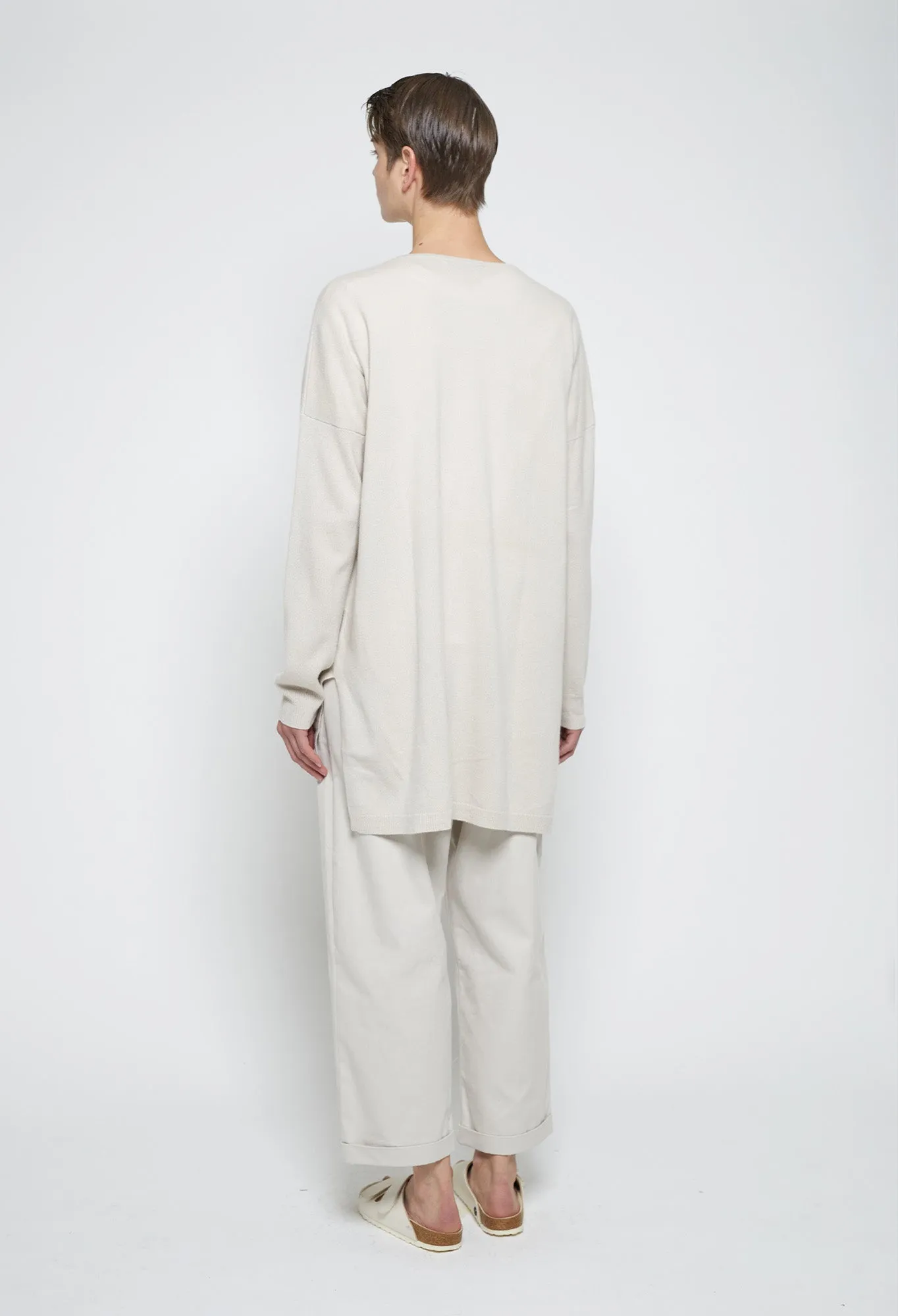 YARA - 12gg Cashmere V-Neck Sweater in Oat