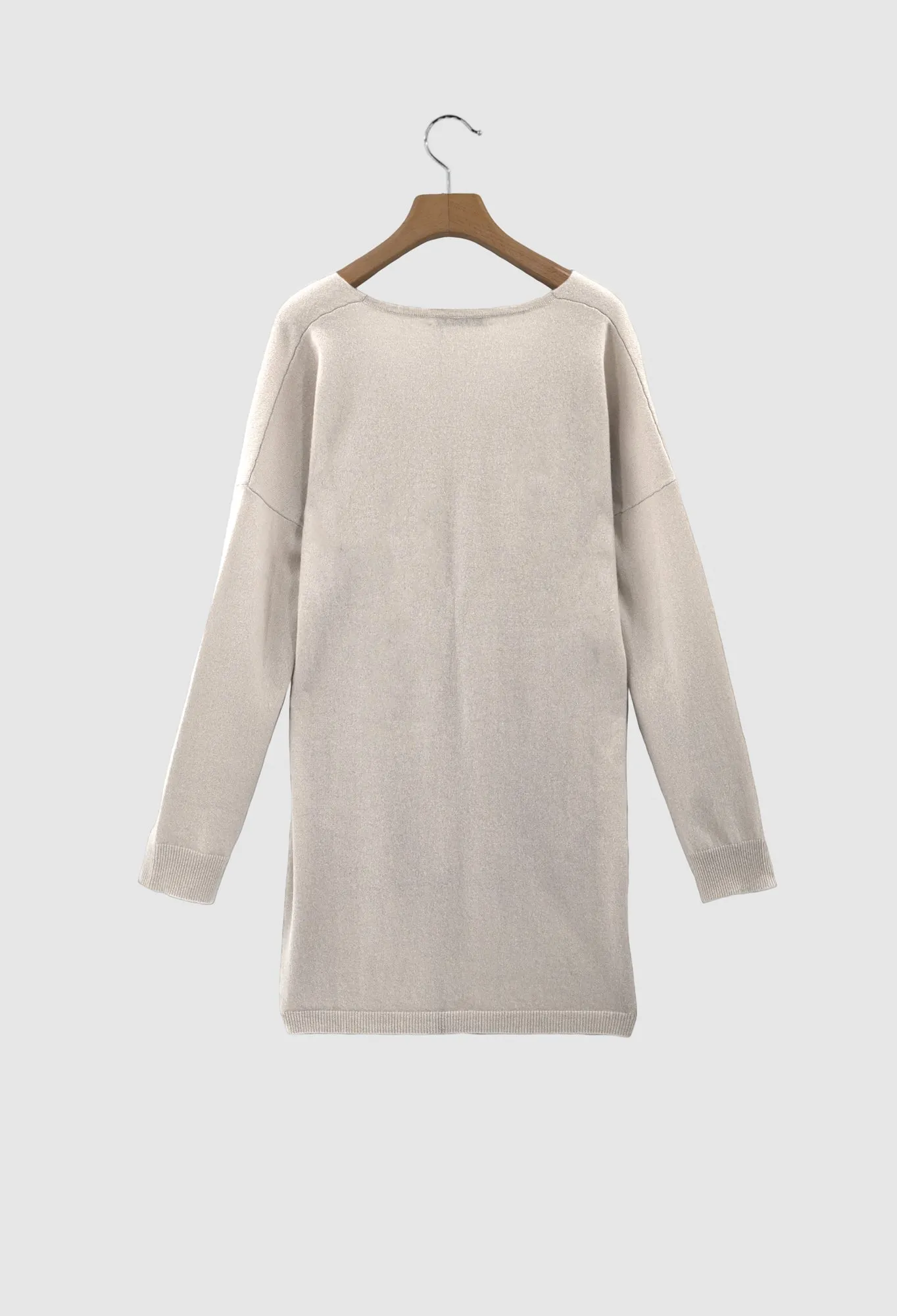 YARA - 12gg Cashmere V-Neck Sweater in Oat