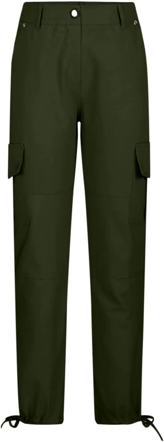 yardsong Multi-Pocket Outdoor Camping Hiking Cargo Pants Women's Low Rise Stretch Tactical Tapered Pants