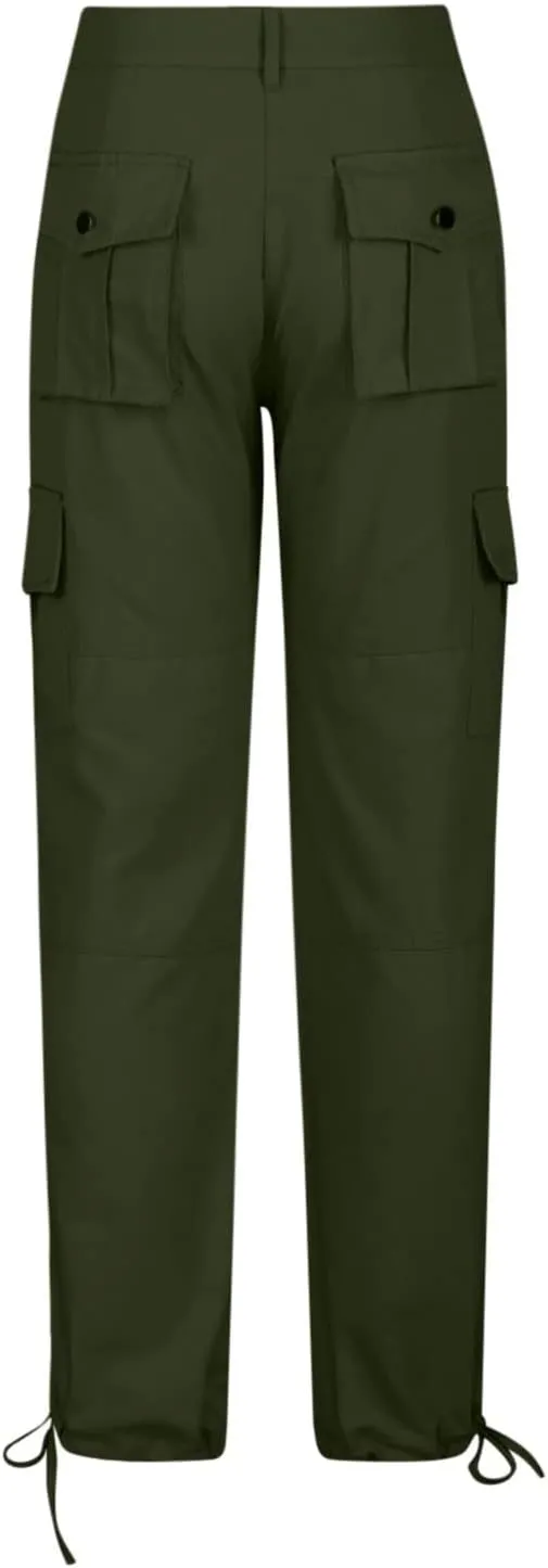 yardsong Multi-Pocket Outdoor Camping Hiking Cargo Pants Women's Low Rise Stretch Tactical Tapered Pants