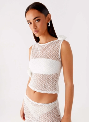 Velli Crochet Top - White FrictionResistantEdges MinimalistStyle