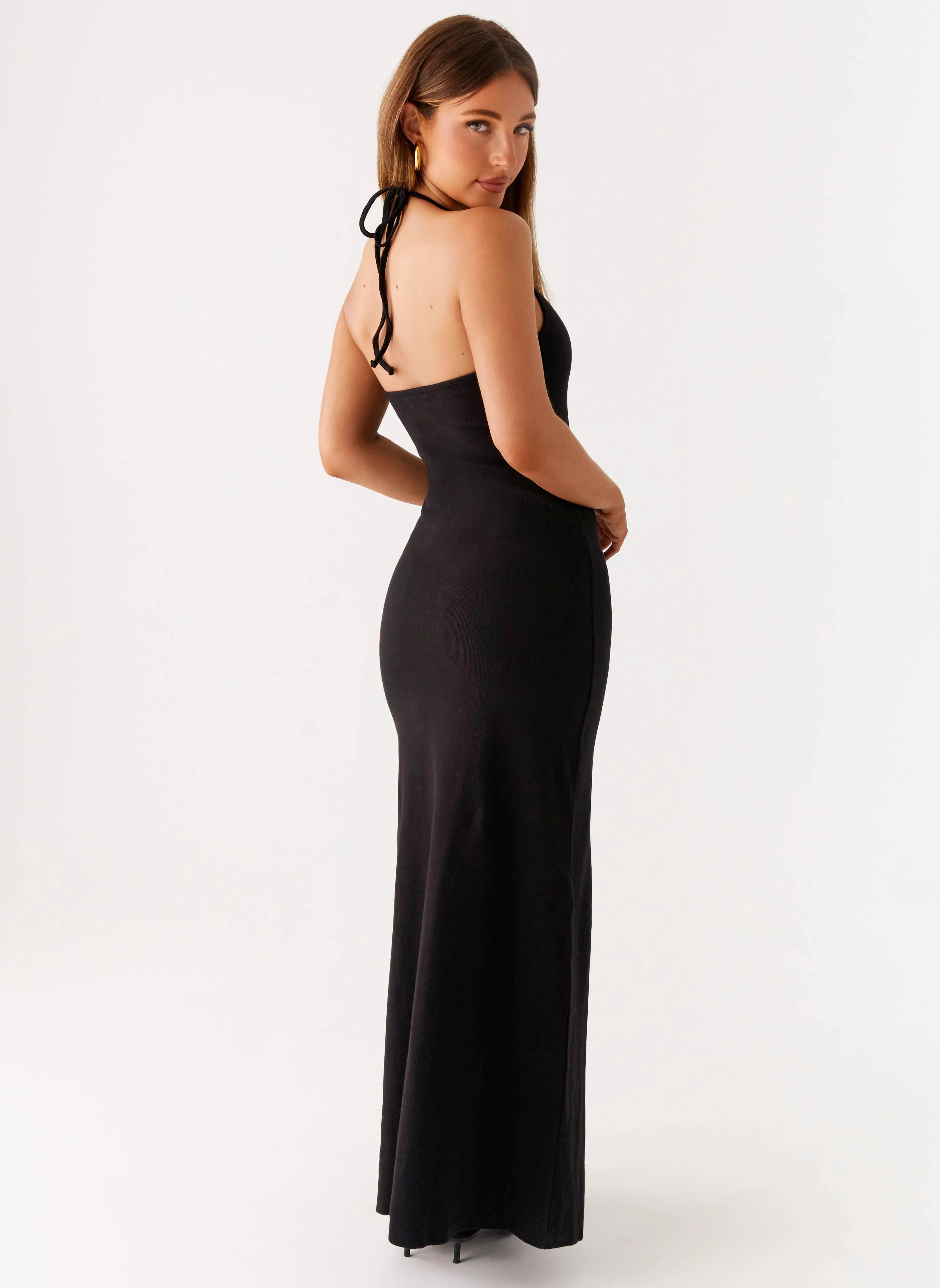 Lux Look Yaselle Button Front Maxi Dress - Black