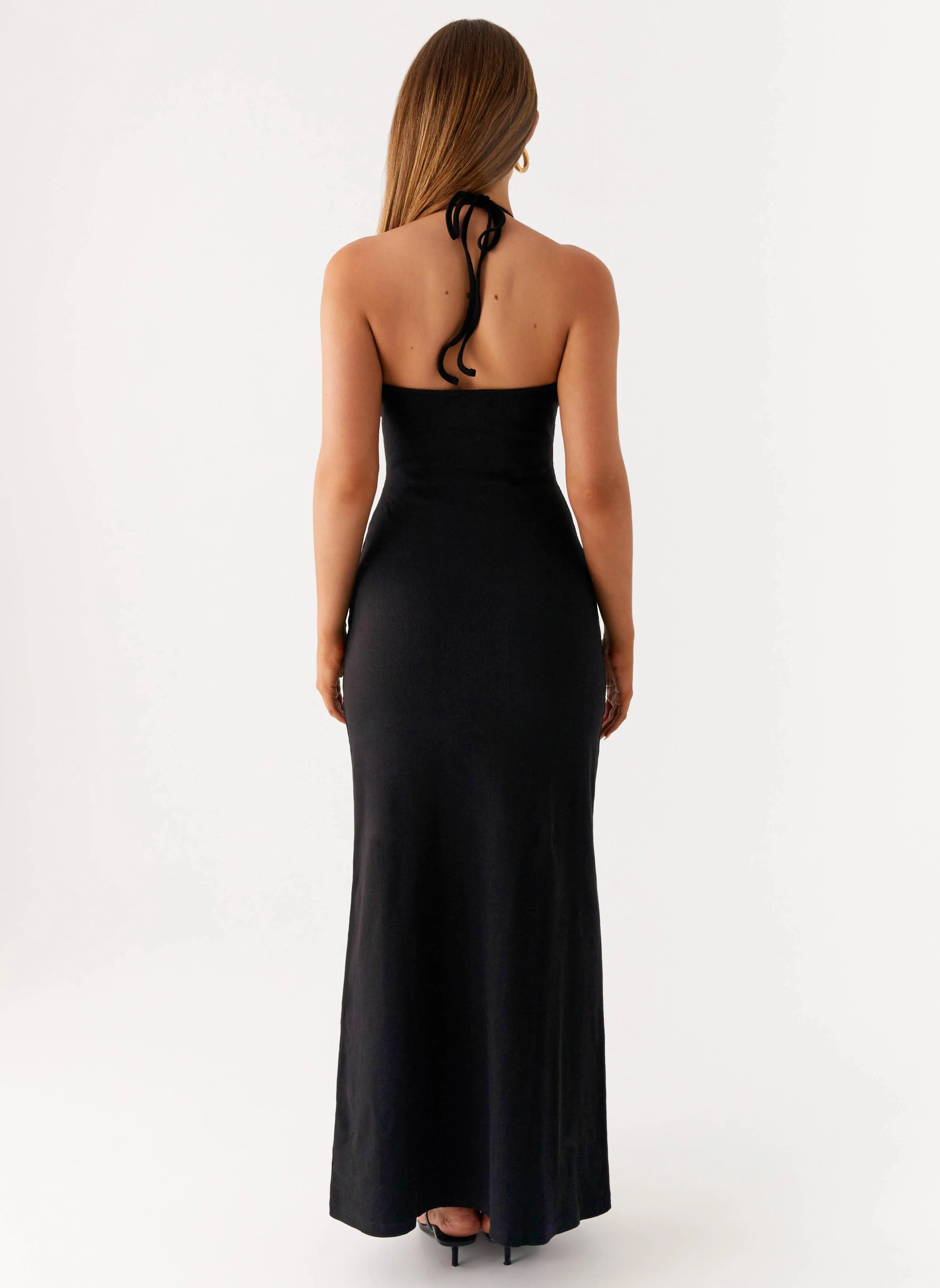 Essential Style Curvy Glam Yaselle Button Front Maxi Dress - Black