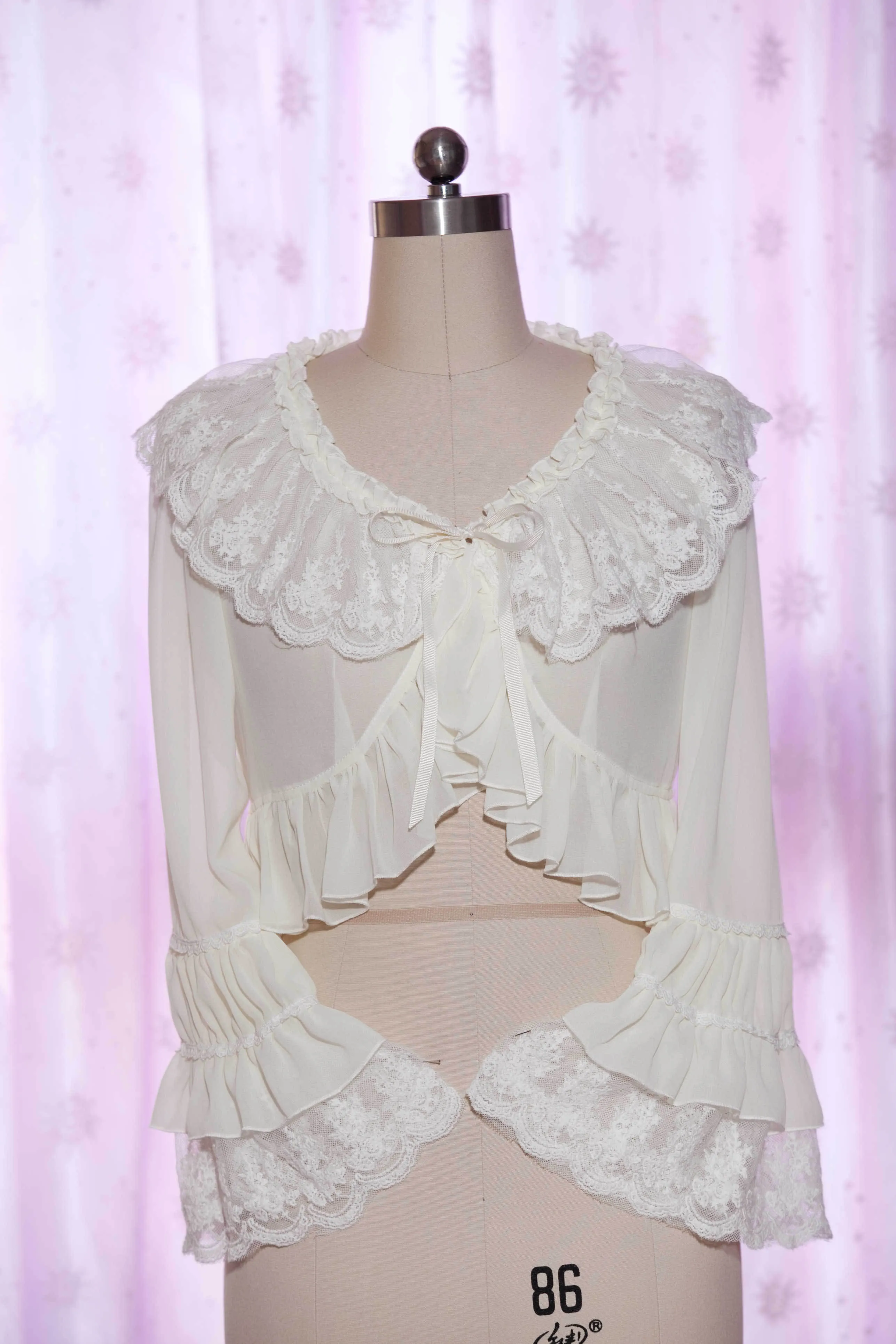 Yilia~Lolita Long Sleeve Chiffon Blouse