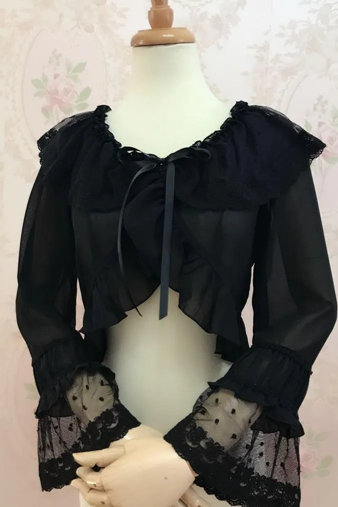 Yilia~Lolita Long Sleeve Chiffon Blouse