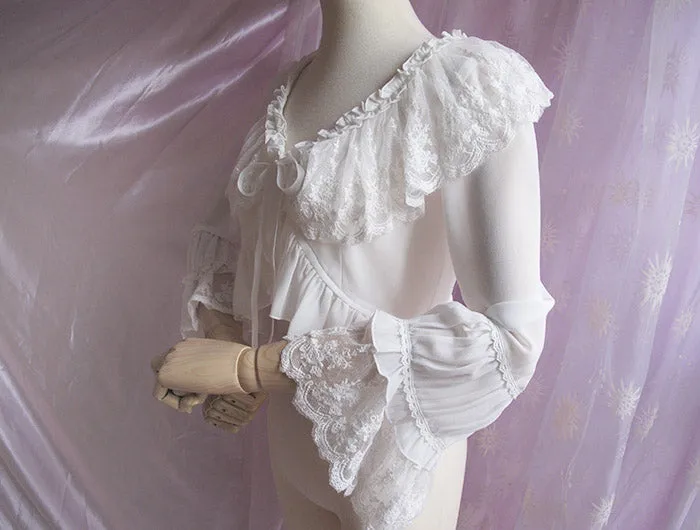 Yilia~Lolita Long Sleeve Chiffon Blouse