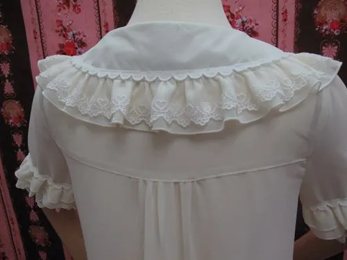 Yilia~Loose Chiffon Lace Lolita Blouse