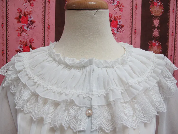 Yilia~Retro Lolita Shirt Princess Long Sleeve Lolita Blouse