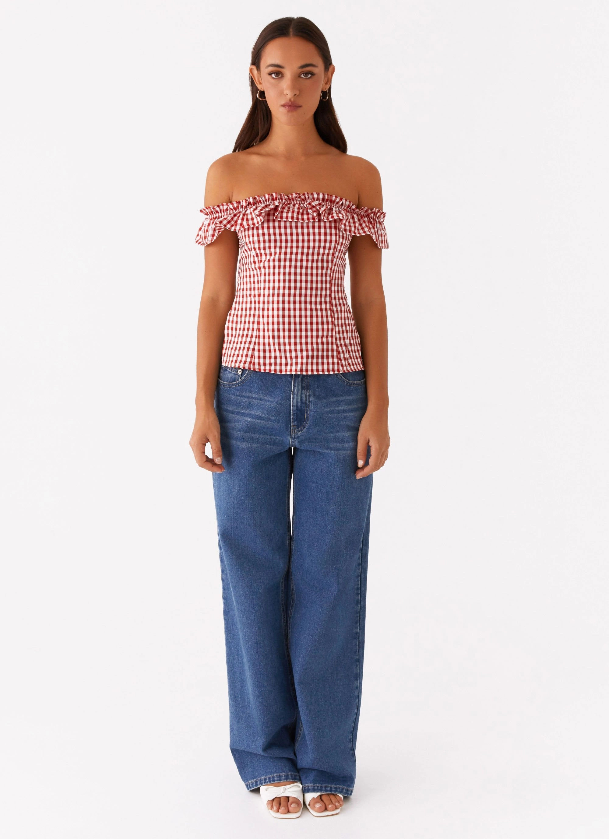 Gwyneth Top - Red Gingham Vintage Shirt