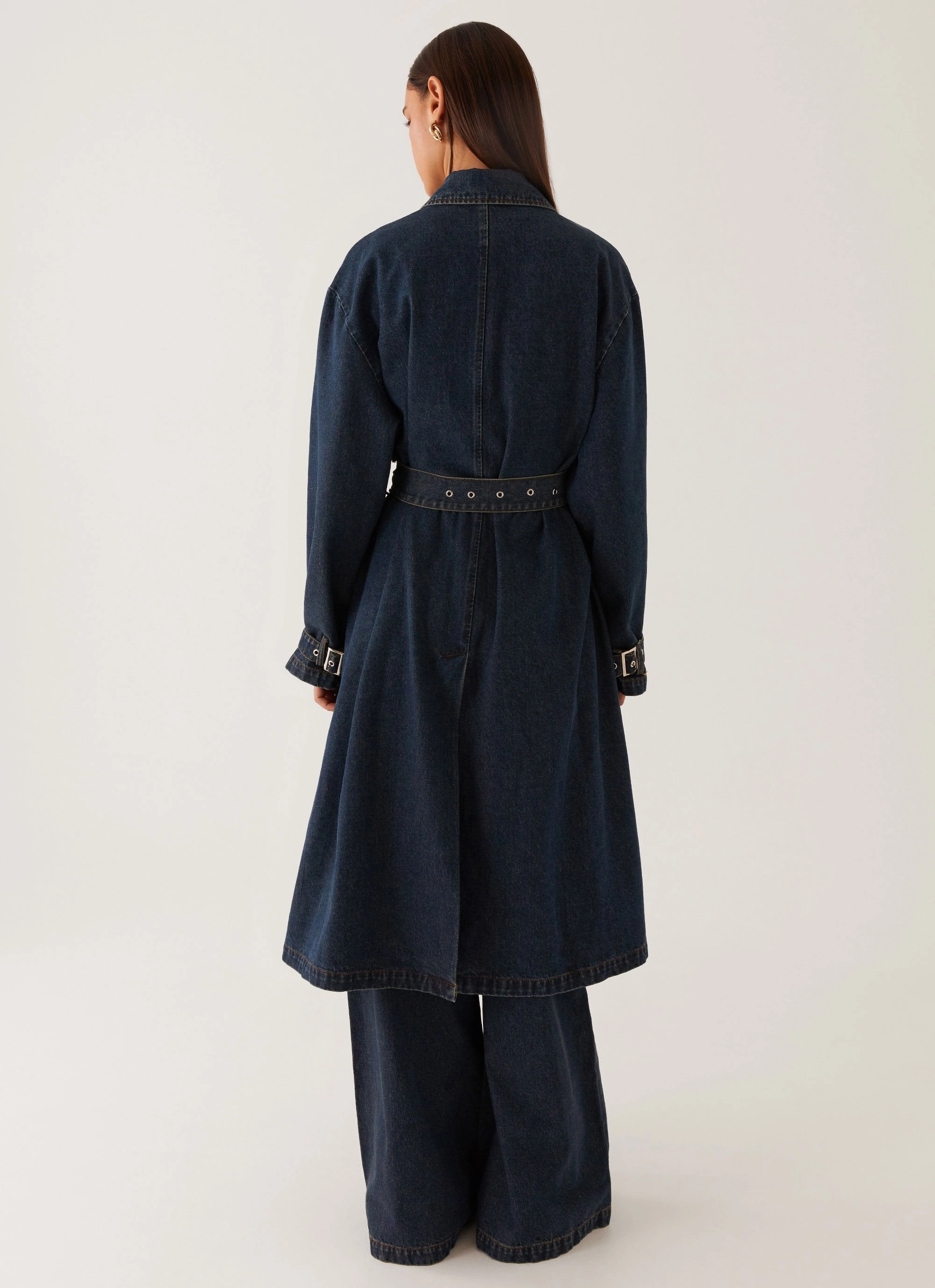 Minimal Detailing Yosemite Oversized Trench Coat - Blue