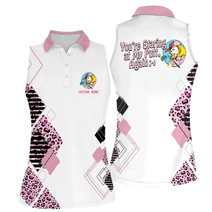 You're standing at My puttt Again Short Sleeve Women Polo Shirt For Ladies Golf Shirt, Polo Shirts for Women Sleeveless Summer Sports