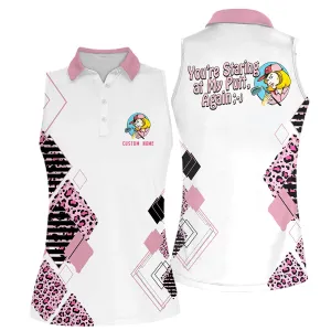 You're standing at My puttt Again Short Sleeve Women Polo Shirt For Ladies Golf Shirt, Polo Shirts for Women Sleeveless Summer Sports