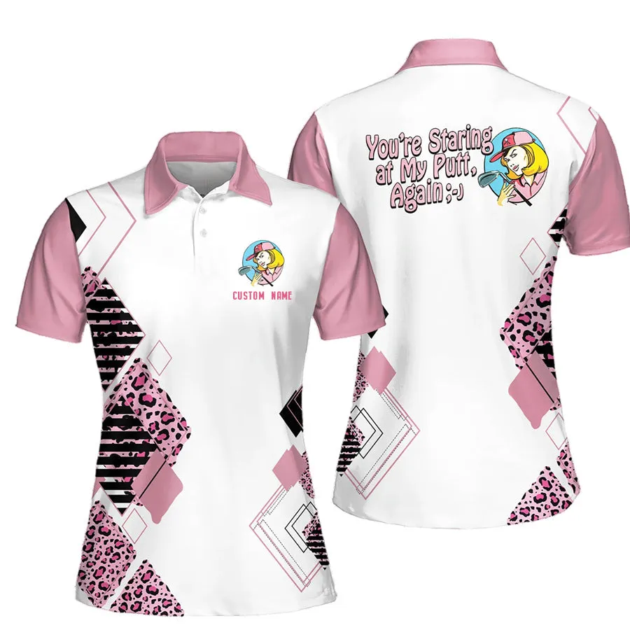 You're standing at My puttt Again Short Sleeve Women Polo Shirt For Ladies Golf Shirt, Polo Shirts for Women Sleeveless Summer Sports