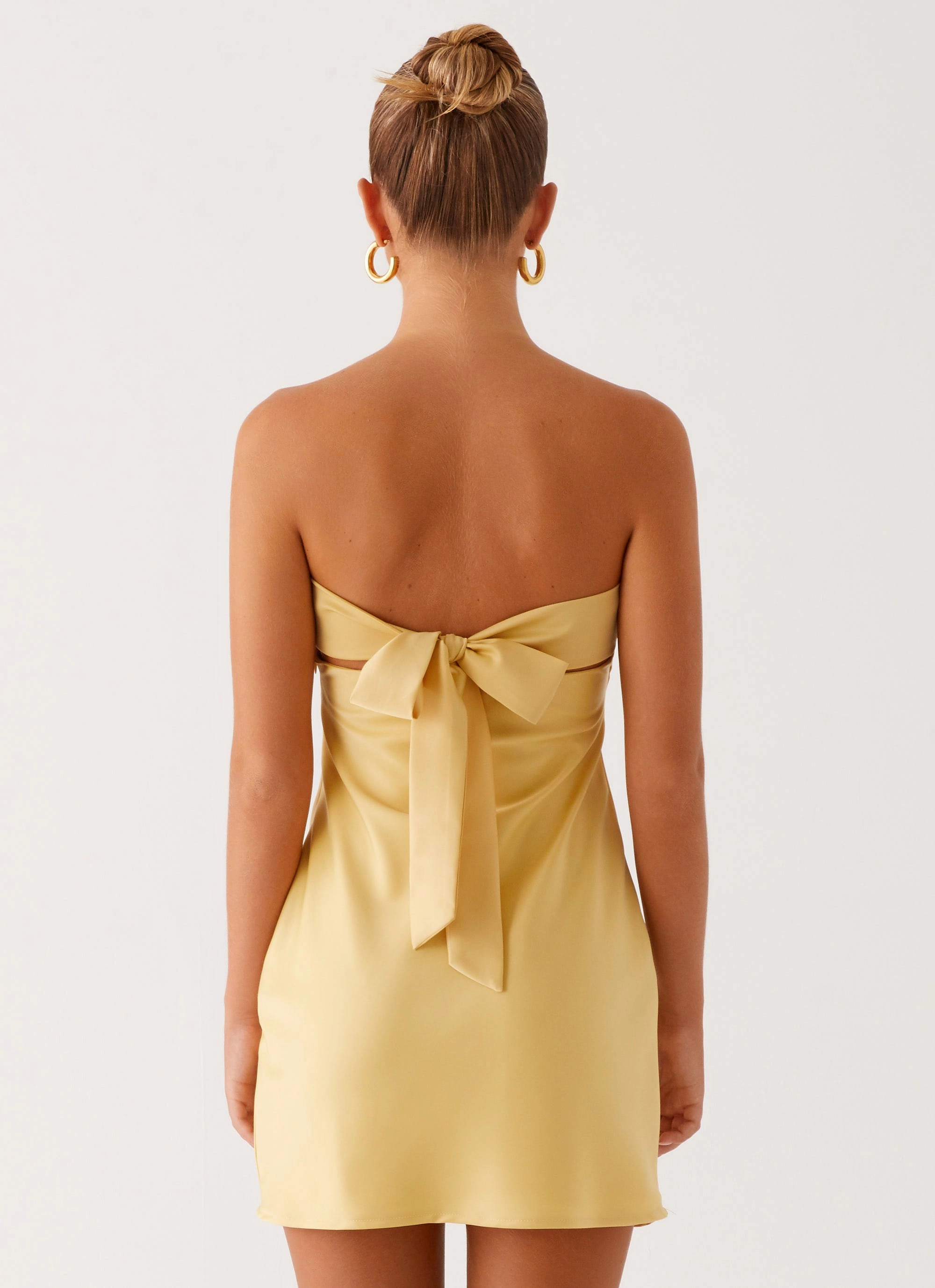 Muted Tones Easy Texture Yulina Mini Dress - Yellow