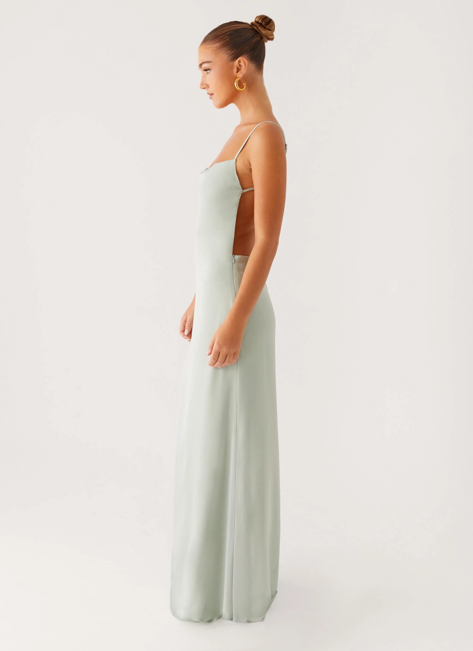 Soft Motion Minimal Curve Yves Maxi Dress - Mint
