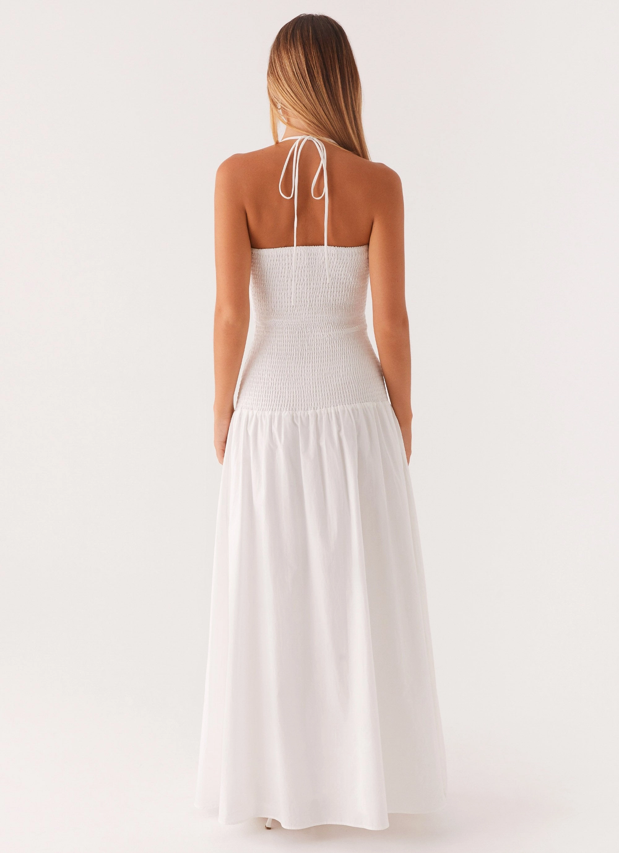 Bride Friend Gloss Accent Zahra Maxi Dress - White