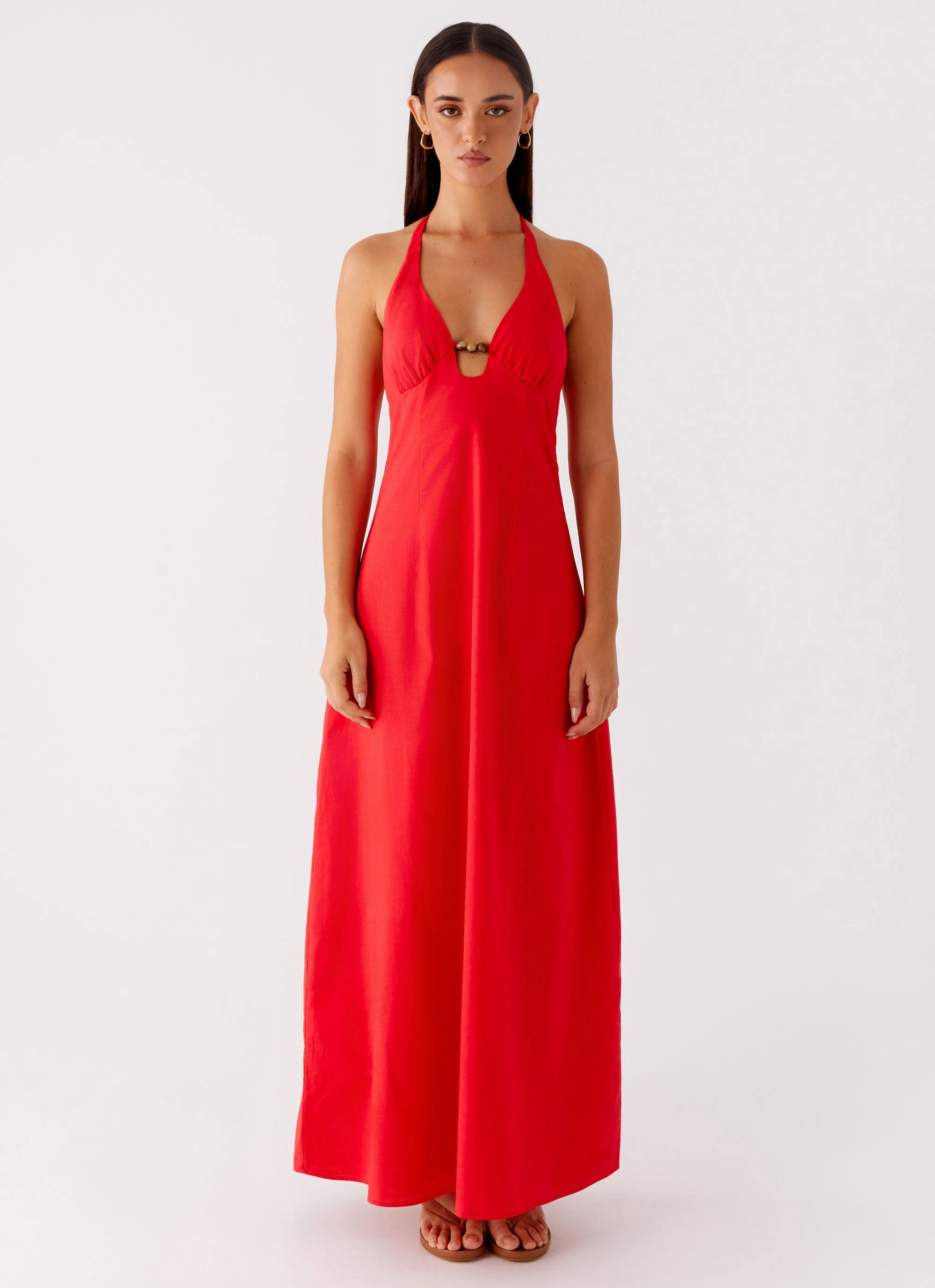 Sleek Flex Zana Maxi Dress - Red