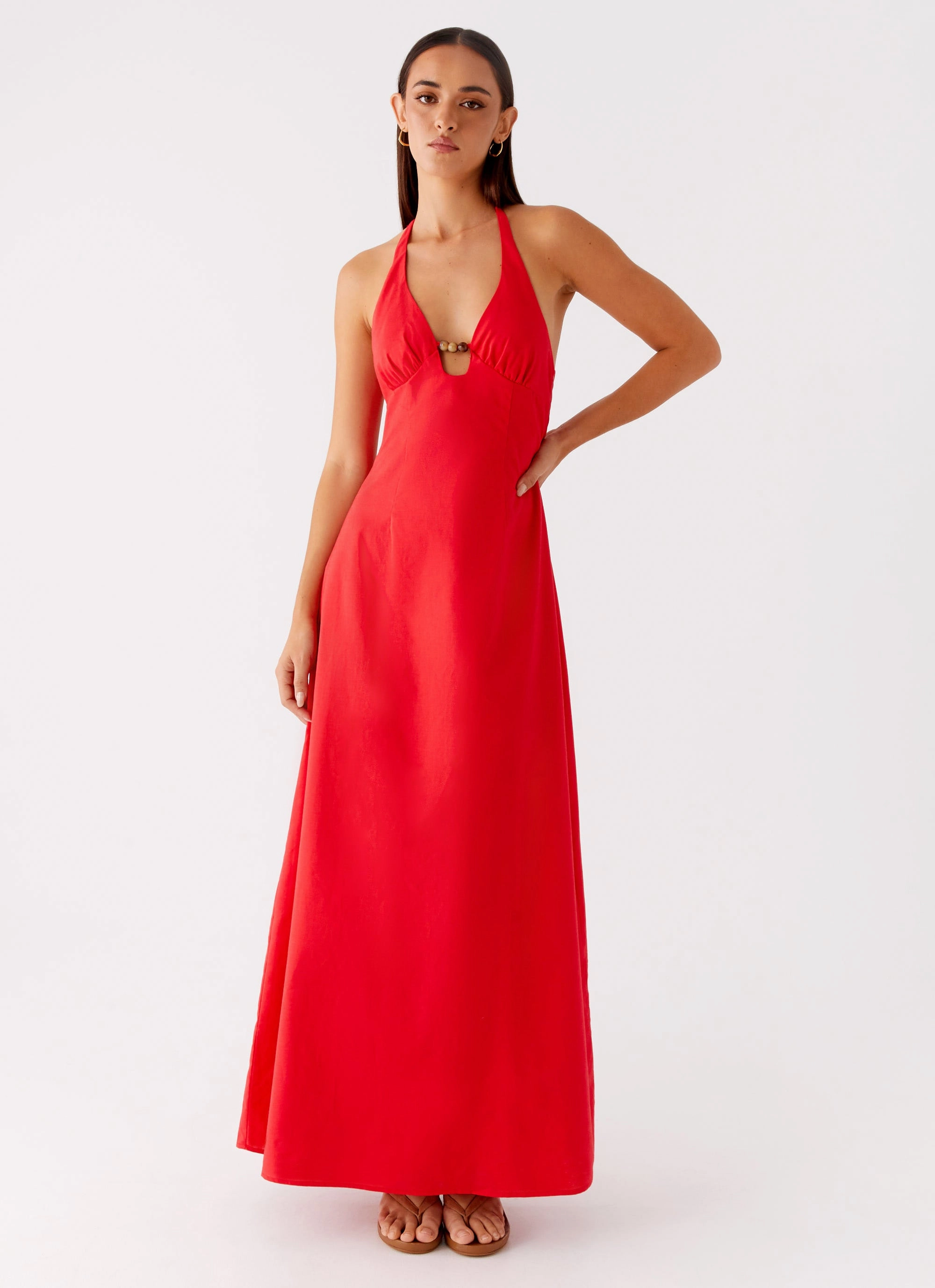 Color Glow Zana Maxi Dress - Red