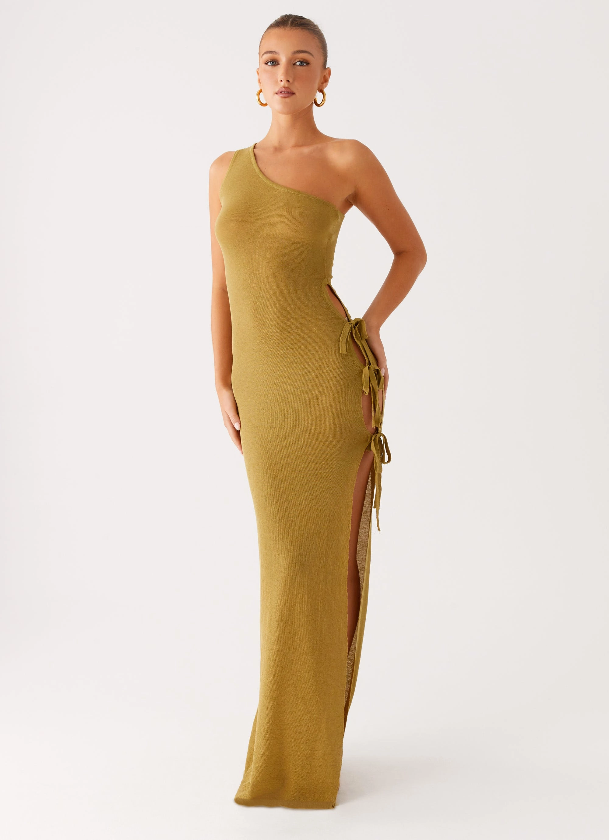 Breathable-Lining Zarnella Maxi Dress - Lime
