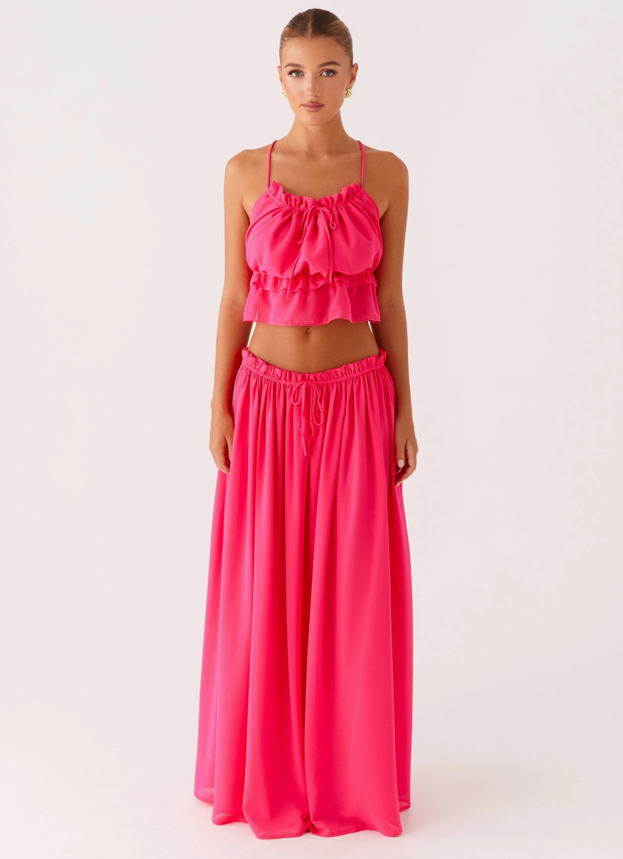Comfortable Fabric Convertible Sleeve Adaptation Zaya Backless Top - Fuchsia