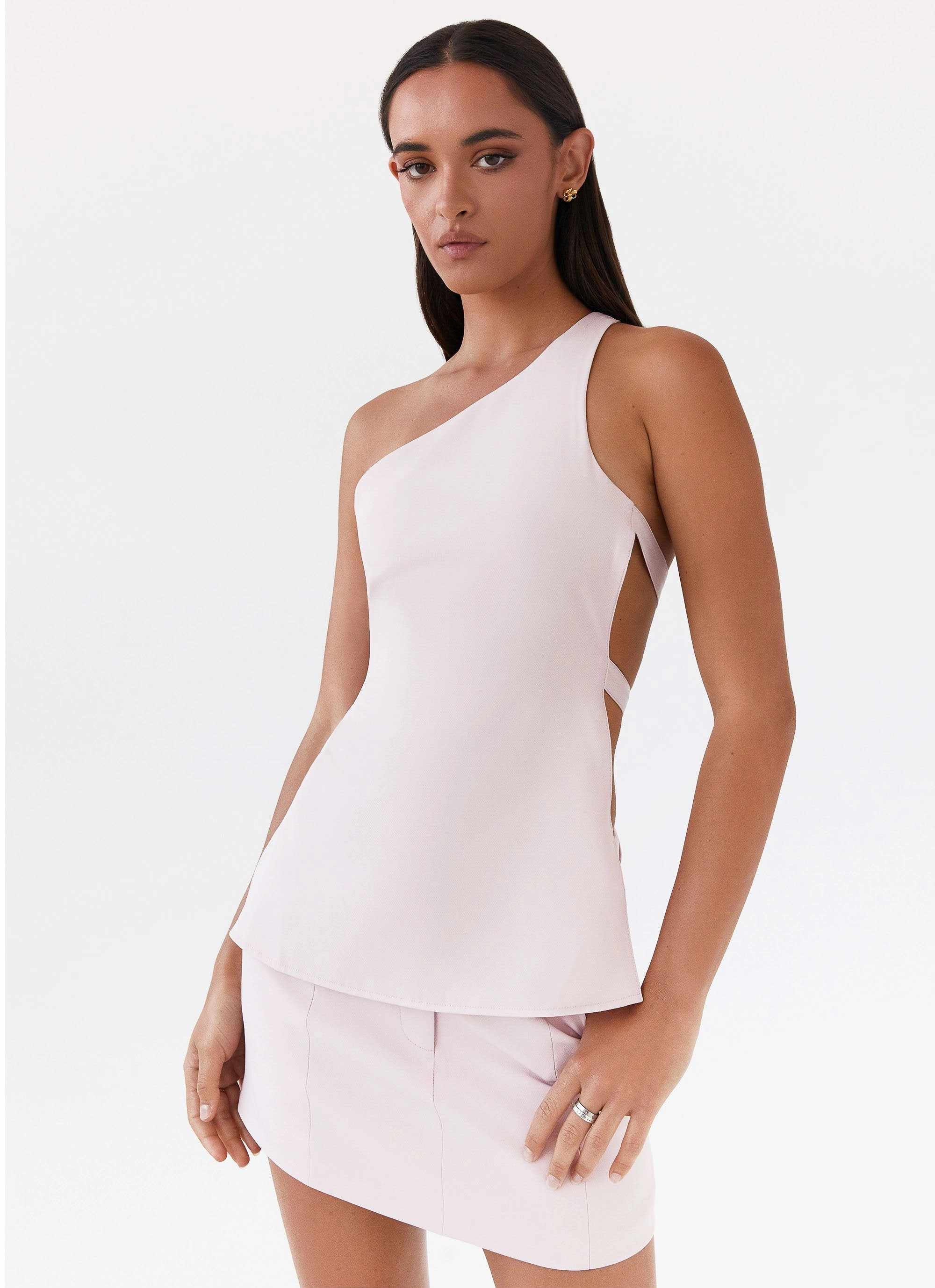 Zeina Suiting Mini Skirt - Pink Chilly Layering