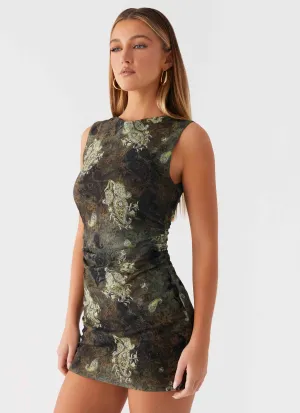 Zella Mini Dress - Cyber Floral Breathable Design Chic Balance