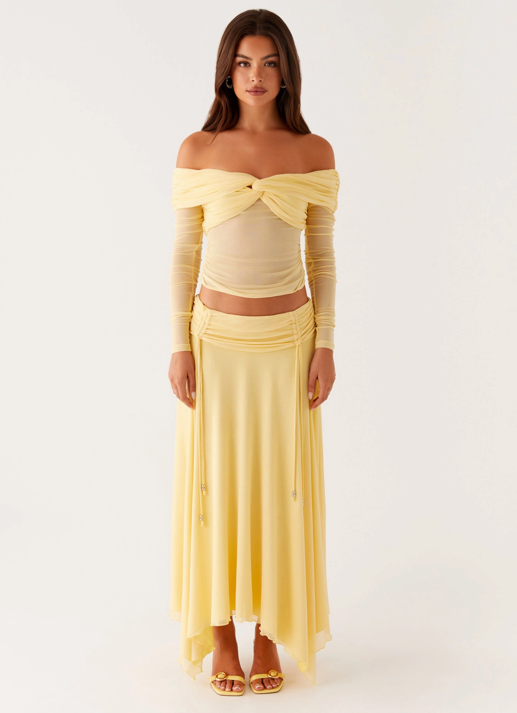 Comfort-First Layered Panel Design Kirrabilli Midi Skirt - Yellow