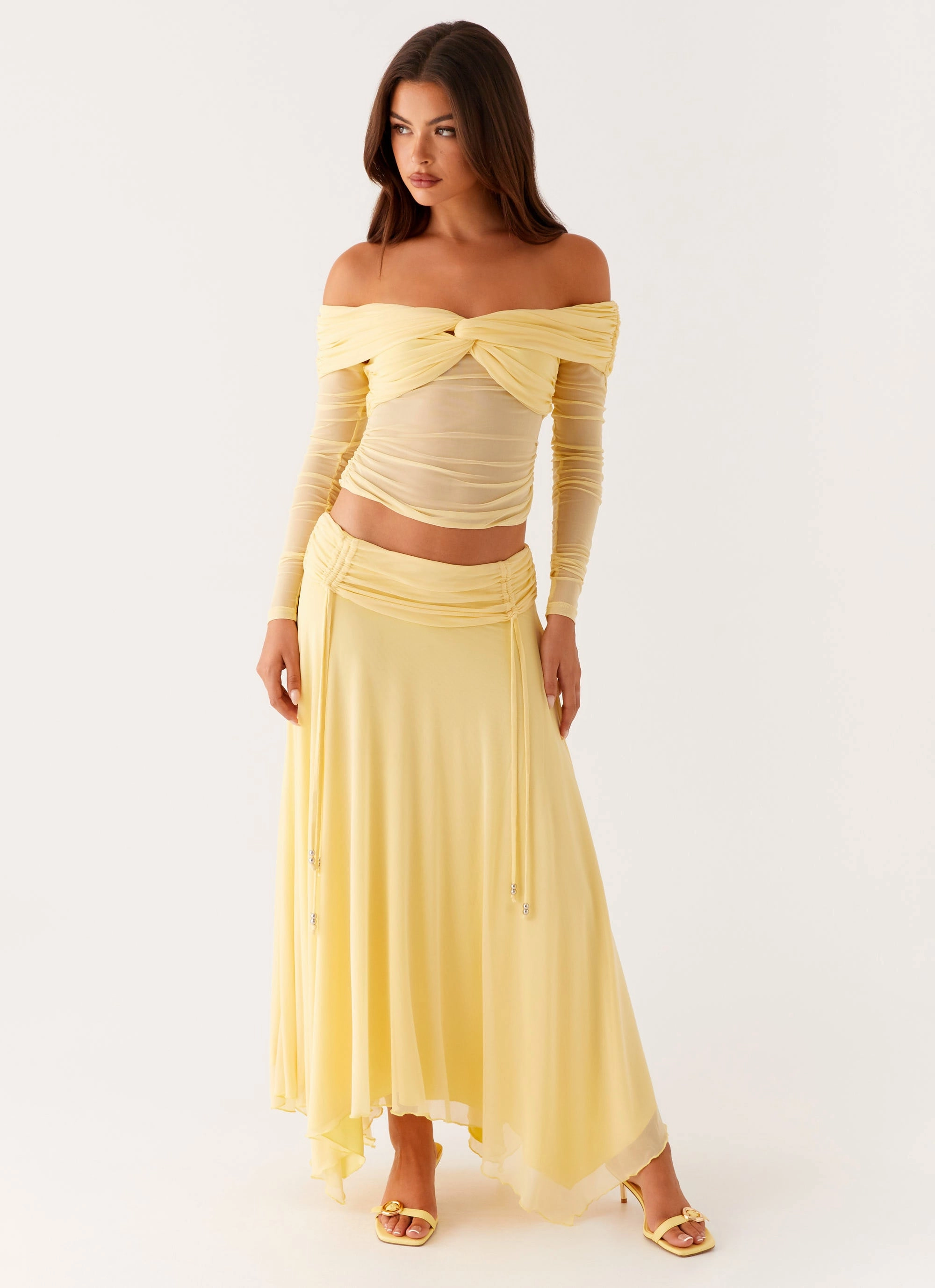 Practical Fit Fitted waist Kirrabilli Midi Skirt - Yellow