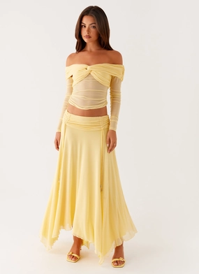 Kirrabilli Midi Skirt - Yellow No Gap Waist Core Cut