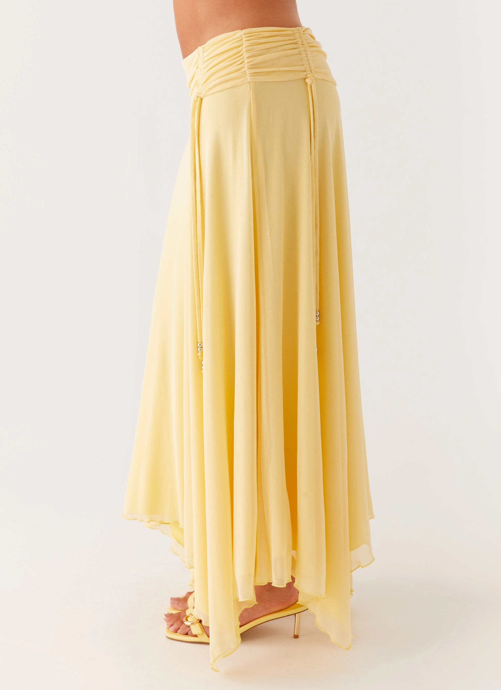 Adjustable Belt Loops Kirrabilli Midi Skirt - Yellow