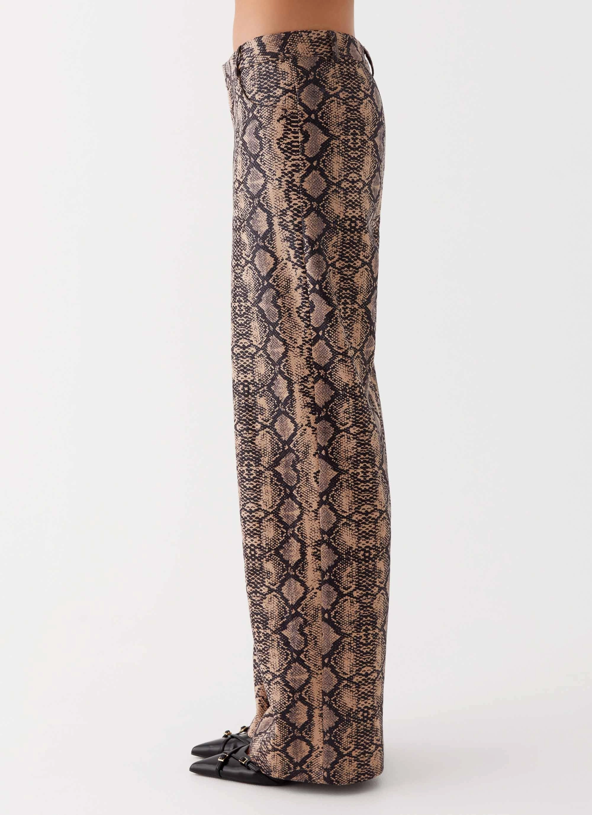Sweat Resistant Recycled Polyester Blend Presley Slim Fit Pants - Snake