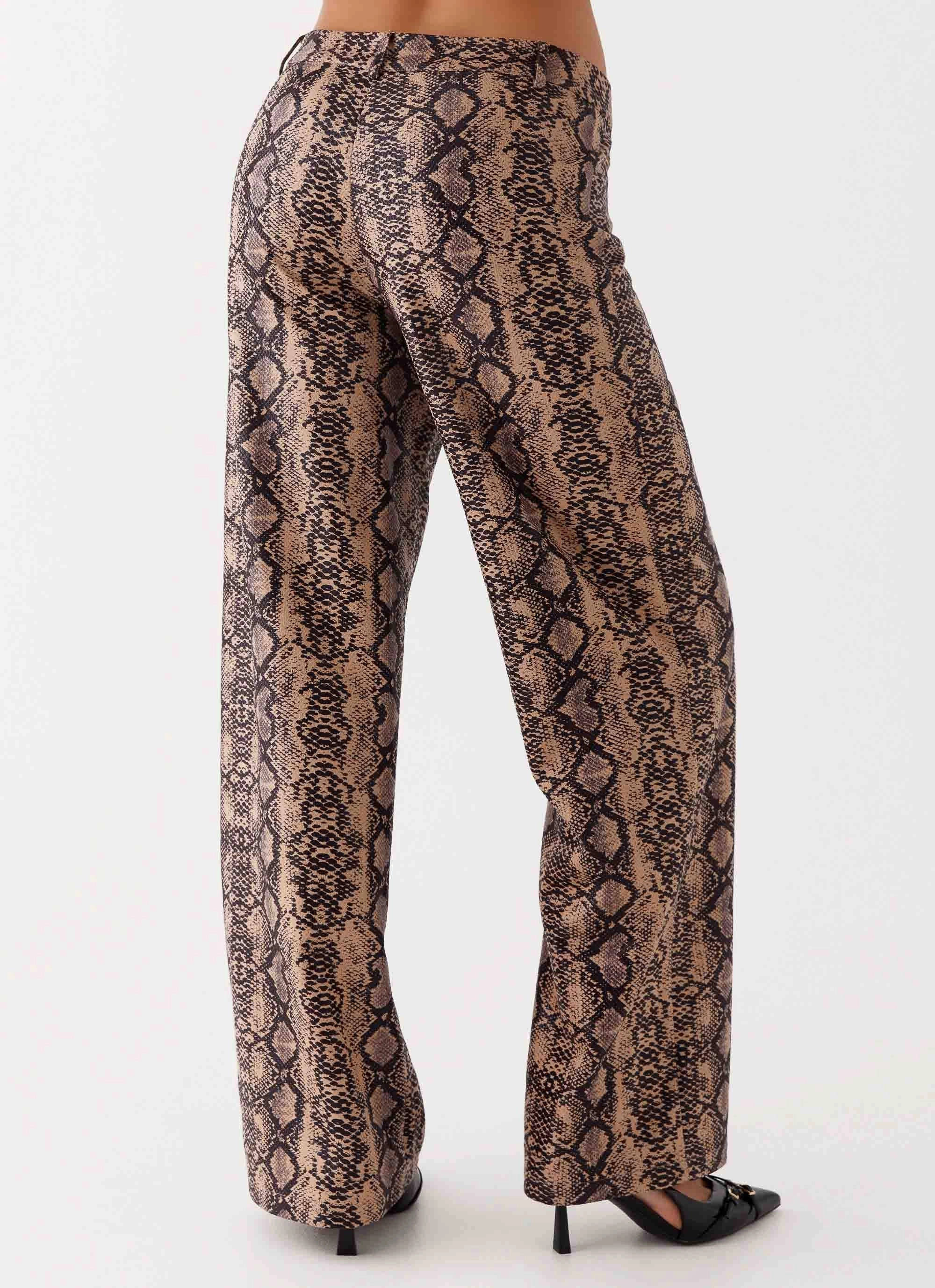 Fitted waist Casual Comfort Layers Presley Slim Fit Pants - Snake