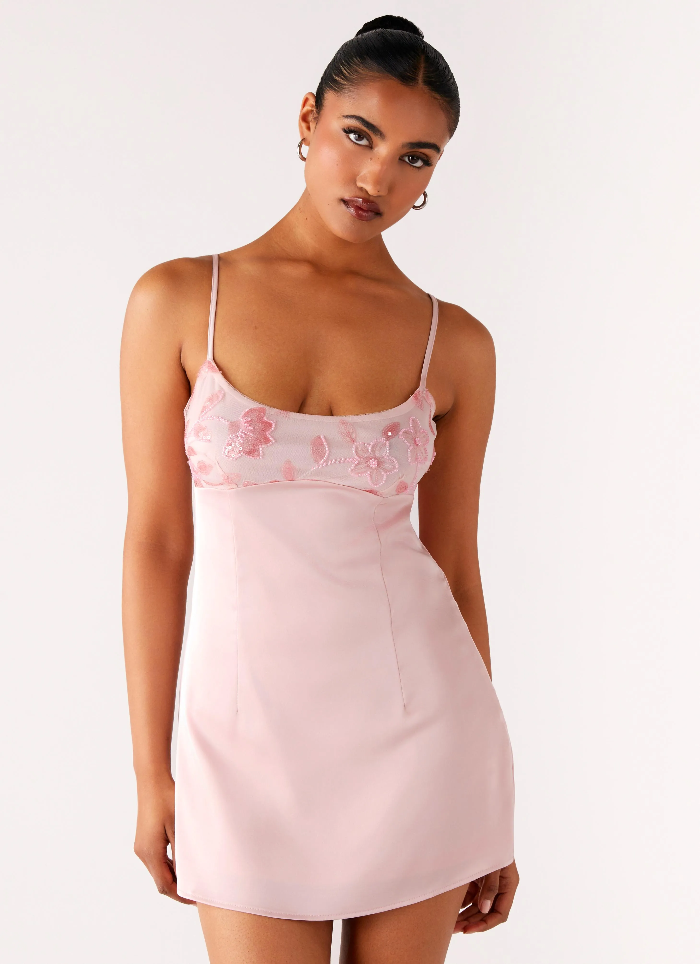 Comfy Flex Zion Beaded Mini Dress - Pink