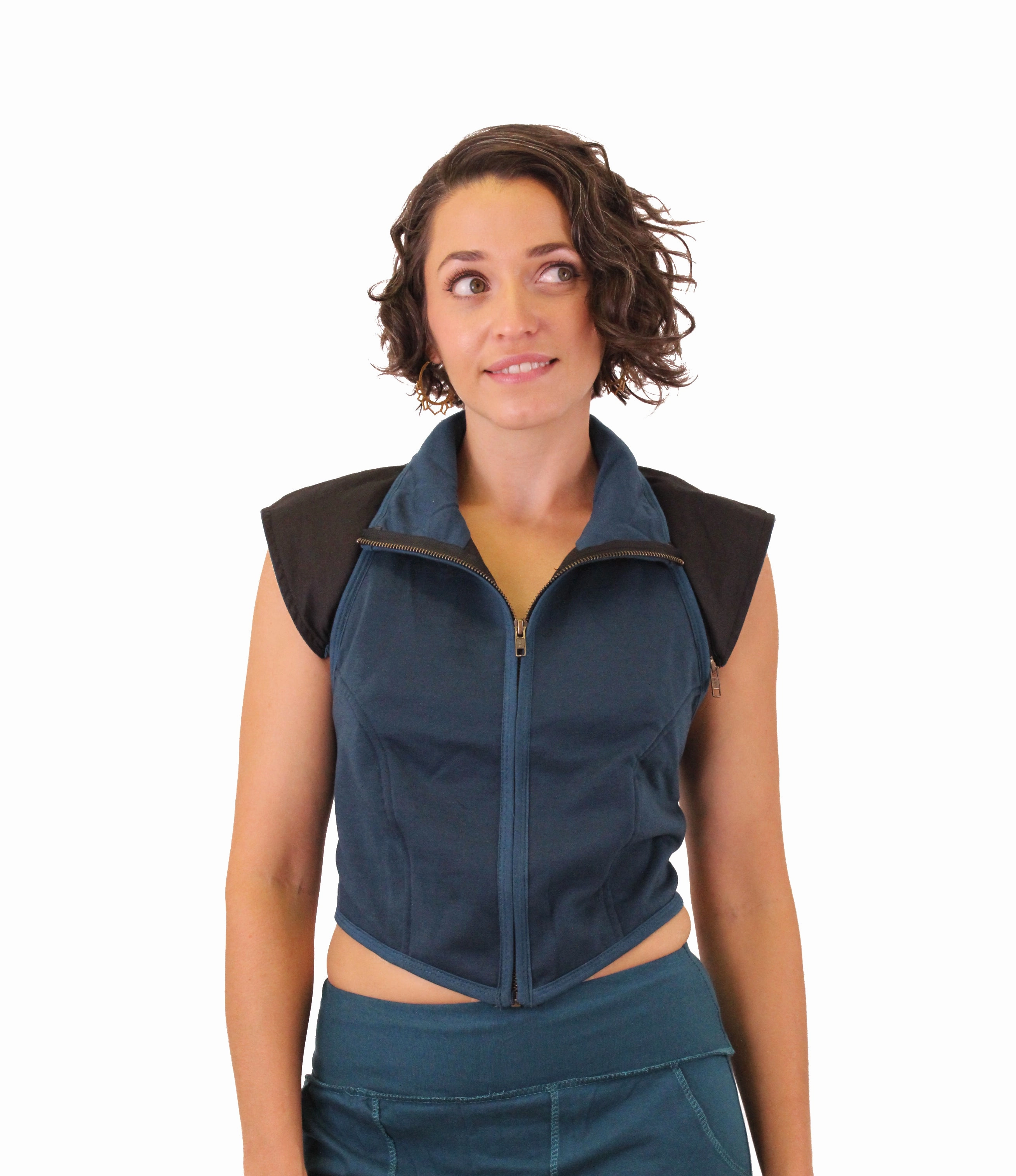 LightReflective Zip Hood Sweatshirt Vest