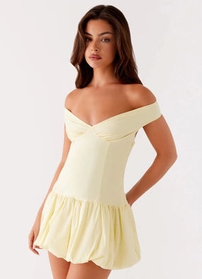 Endless Romance Off Shoulder Mini Dress - Yellow Stylish Pick Tailored Comfort